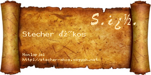 Stecher Ákos névjegykártya
